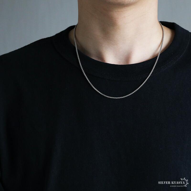 シルバー925 ボックスチェーン ネックレス 50cm メンズ 店内まるっと10%OFF祭／シルバー925 ボックスチェーン ネックレス 幅