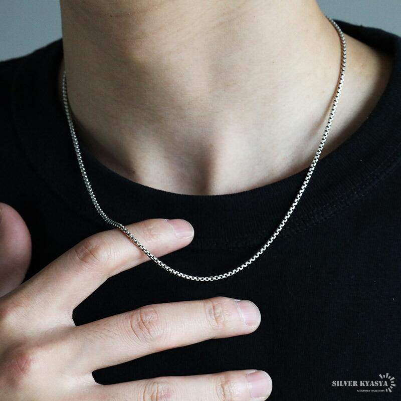 シルバー925 ボックスチェーン 幅2mm ネックレスチェーン ベネチアン