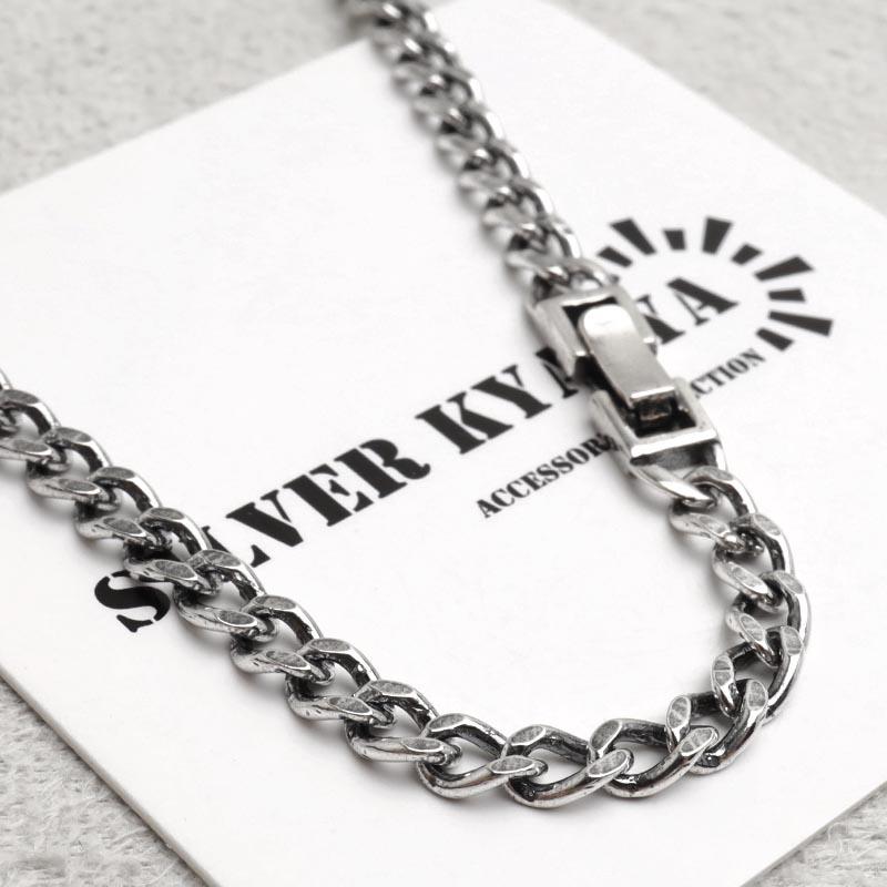 シルバー925 喜平ネックレス チェーンネックレス 幅4mm 長さ50cm