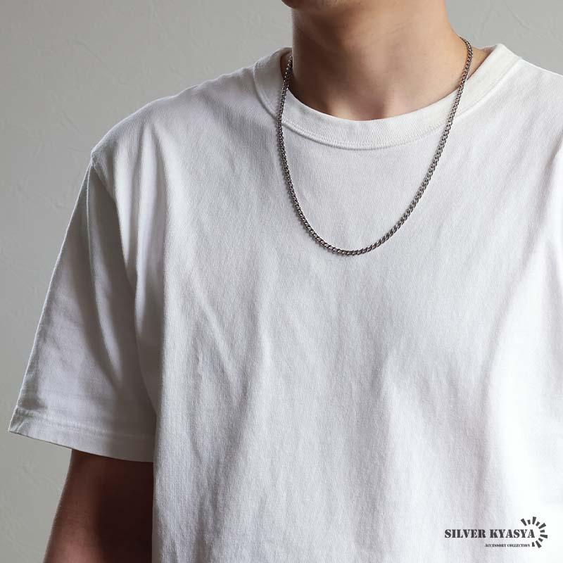 シルバー925 喜平ネックレス チェーンネックレス 幅4mm 長さ60cm