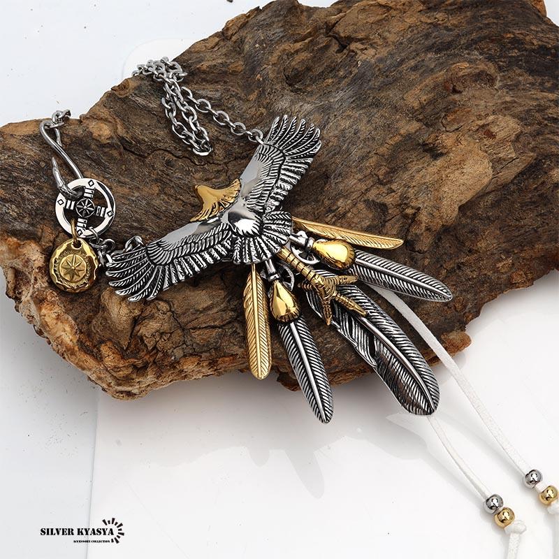 【Znanboo】フェザーネックレス　カスタム済 HARIM - 【B'z 稲葉さん着用】 【取り寄せ可】ハリム フェザー