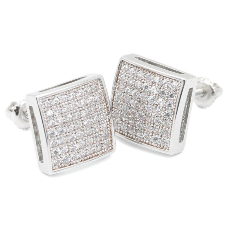複数買いで最大300円OFFクーポン／両耳用 スタッドピアス CZ パヴェ 爪