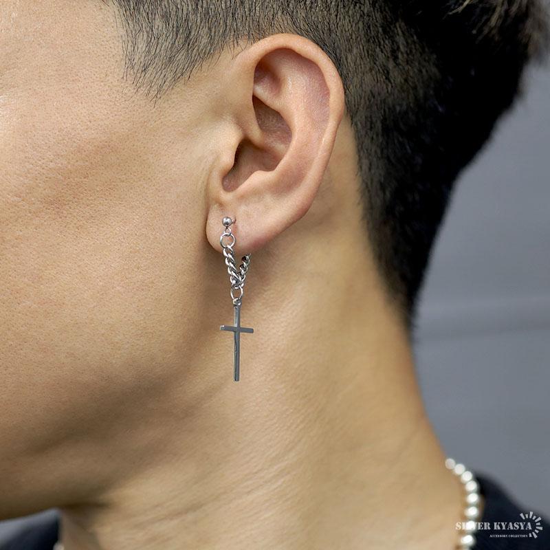複数買いで最大300円OFFクーポン／ドロップピアス チェーン クロス