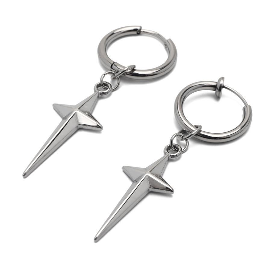 クロスピアス ステンレス イヤリング 2タイプ ピアス 大ぶり 大きい