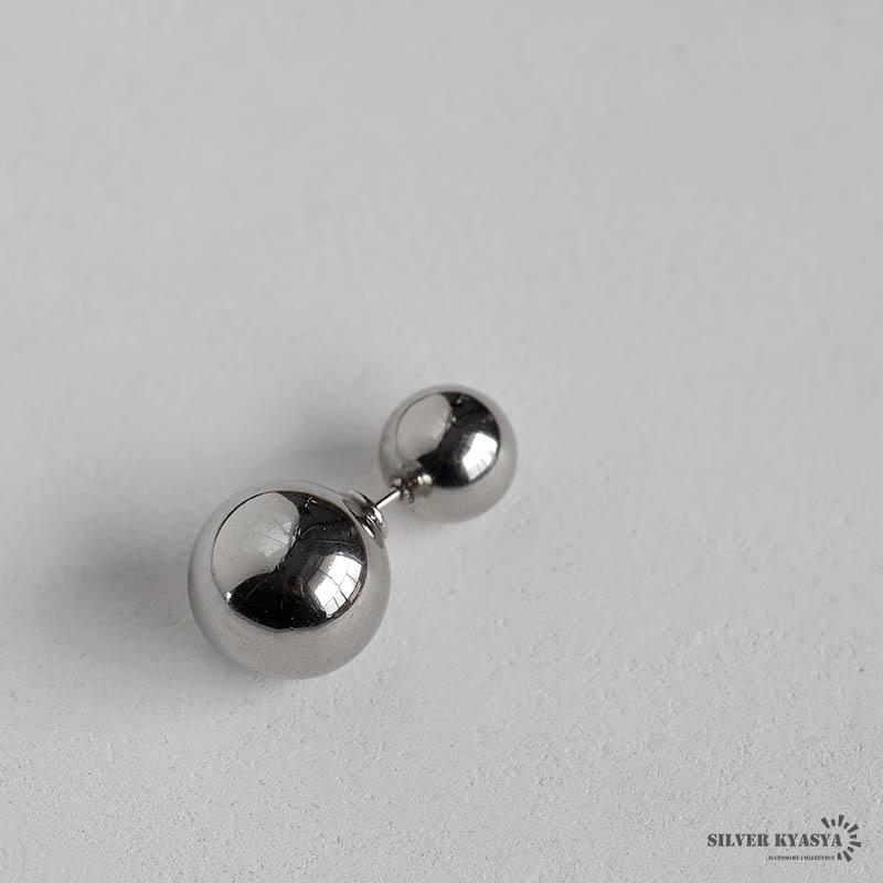 ボールピアス ステンレス メンズ 丸玉ピアス シルバー ラージボール