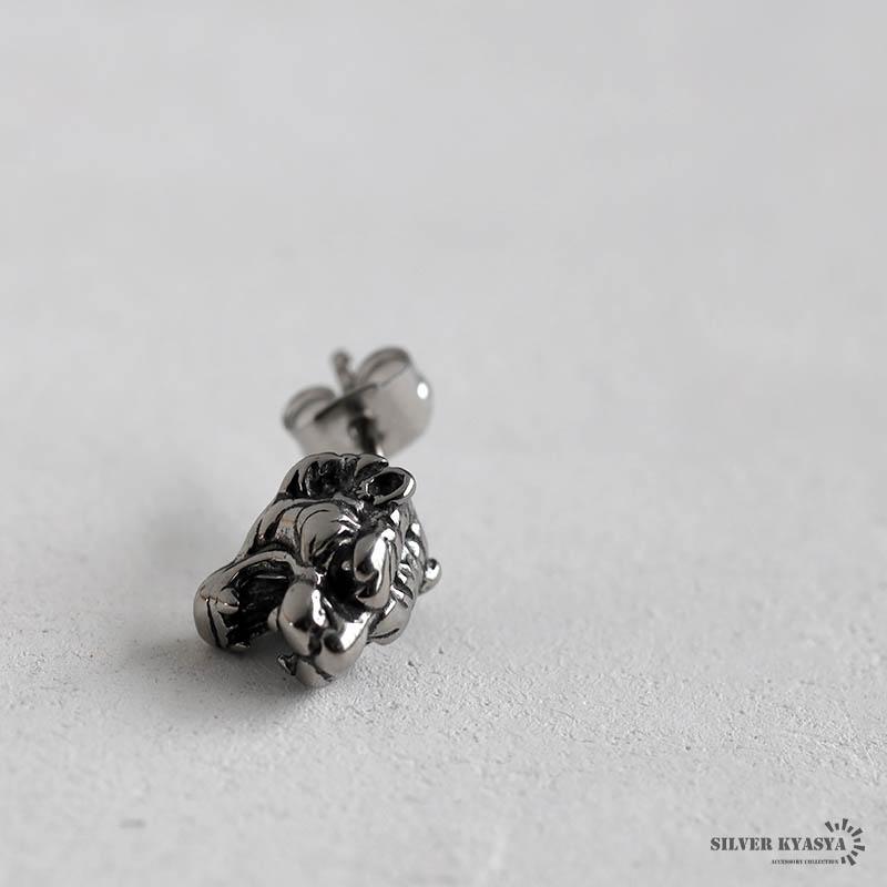 虎 タイガーピアス ステンレス メンズ スタッドピアス シルバー