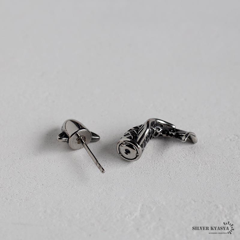 鯉 魚 フィッシュピアス ステンレス メンズ スタッドピアス シルバー