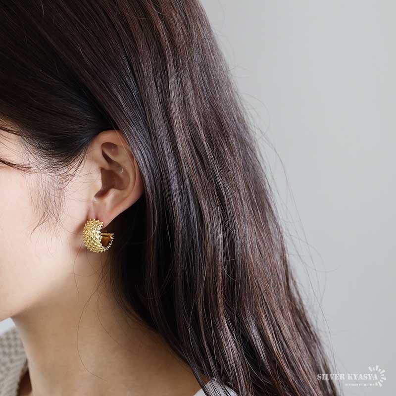 No.1167 まったり秋色 ゴールドのロングピアス　大ぶりピアス 店内まるっと10%OFF祭／ステンレス ワイドピアス 大ぶりピアス 両耳2点