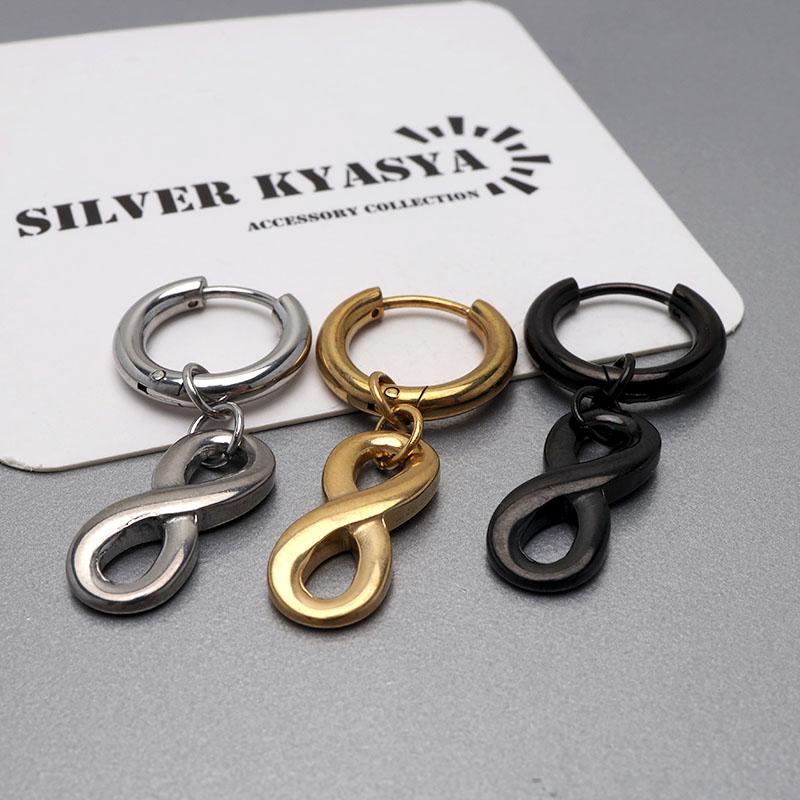 片耳 インフィニティピアス 8ピアス 無限ピアス フープ シルバー