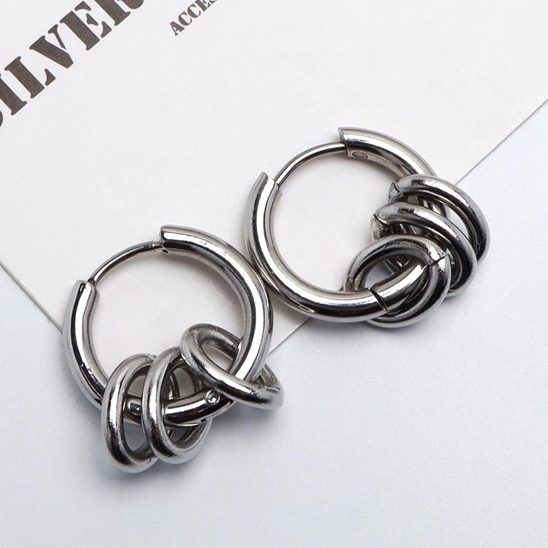 ステンレス 3連ピアス フープピアス シルバー リングピアス