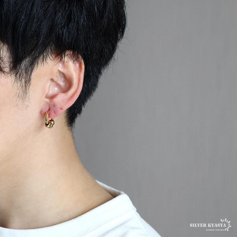 ステンレス フープピアス ボールピアス メタルピアス 3連 シンプル