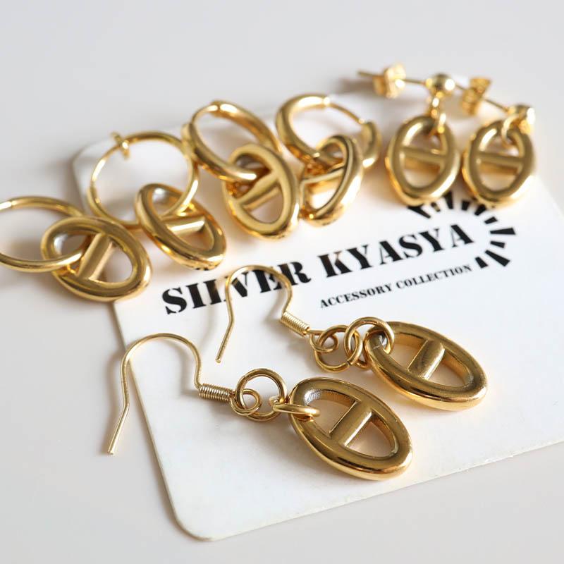 アンカーピアス 4タイプ ゴールド 18K GP ステンレス フープ