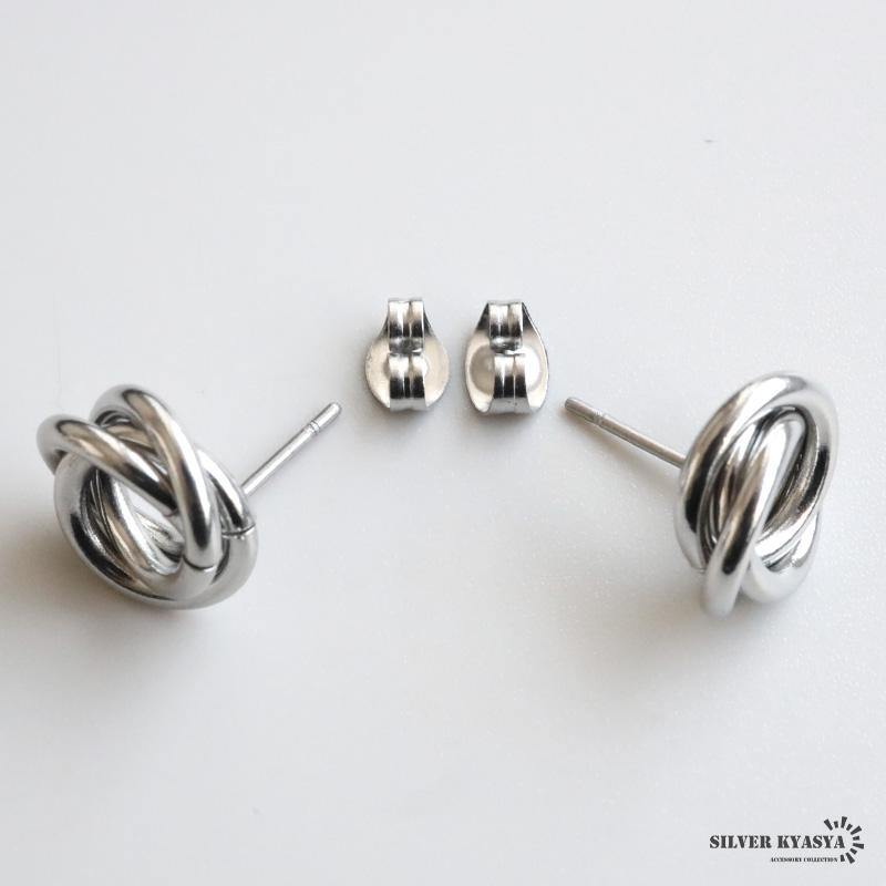 複数買いで最大300円OFFクーポン／ステンレス トリプルリング ツイスト