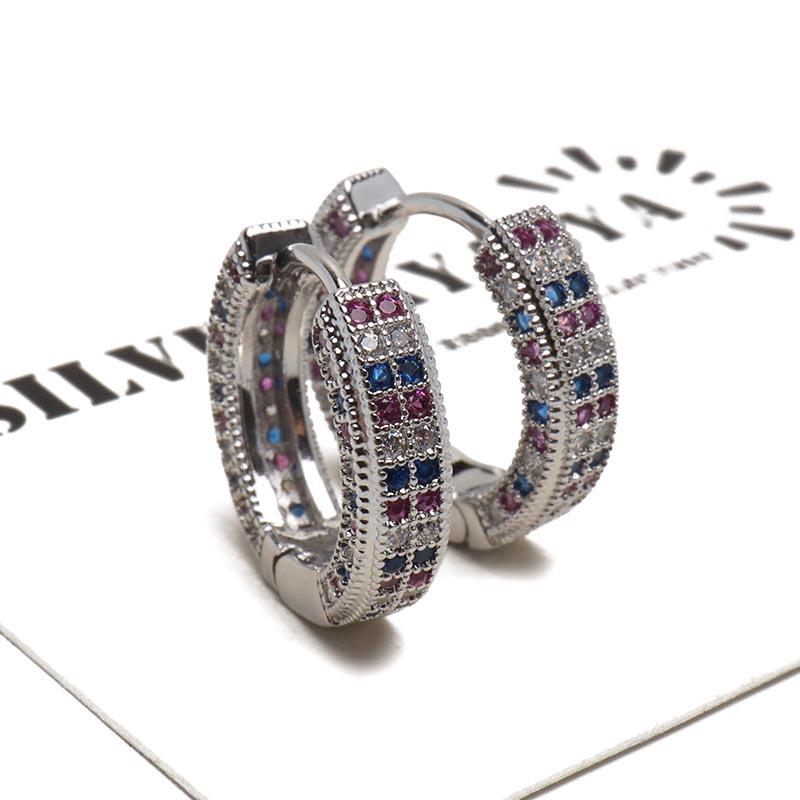 フープピアス ストーンピアス マルチカラー カラフル シルバー