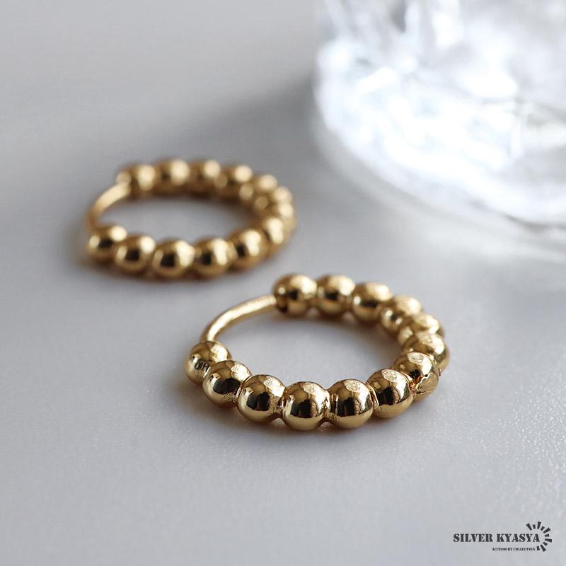 ステンレス つぶつぶピアス ボールピアス メタルピアス フープ