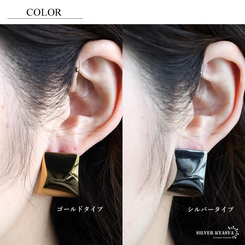 ジビンスキー　ピアス　プレート ステンレス ワイドピアス プレートピアス メタルピアス 大ぶり