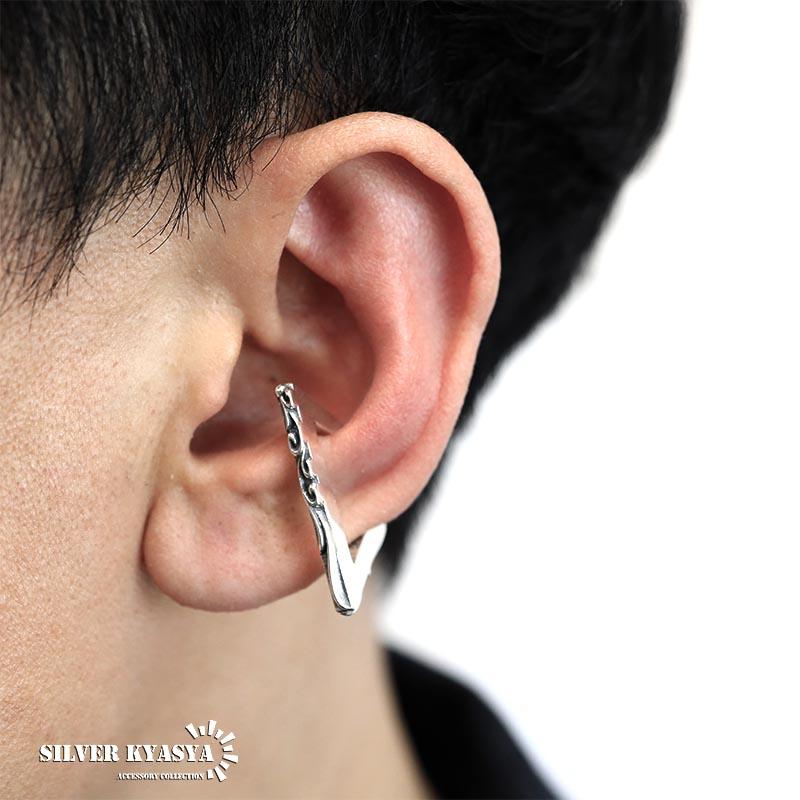 唐草模様 シルバー925 イヤーカフ 三角 トライアングルイヤーカフ 銀