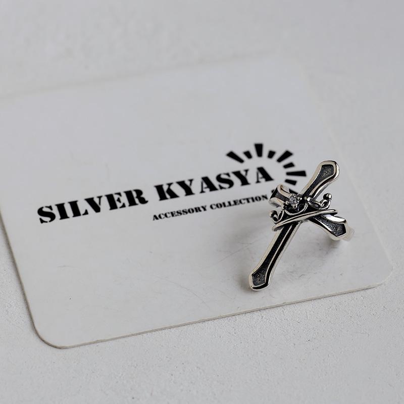 クロスイヤーカフ シルバー925 メンズ silver 大きめ 十字架 CZ クロスイヤーカフ シルバー925 メンズ silver 大きめ 十字架 CZ