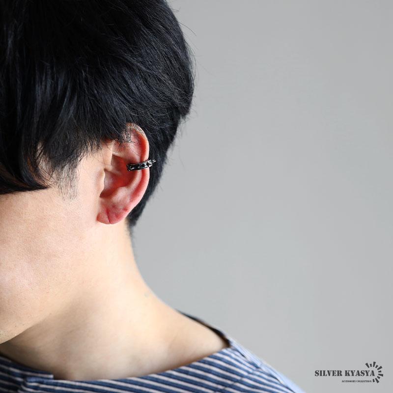 ステンレス スタッズイヤーカフ トゲトゲ スカルイヤーカフ 耳の穴不要