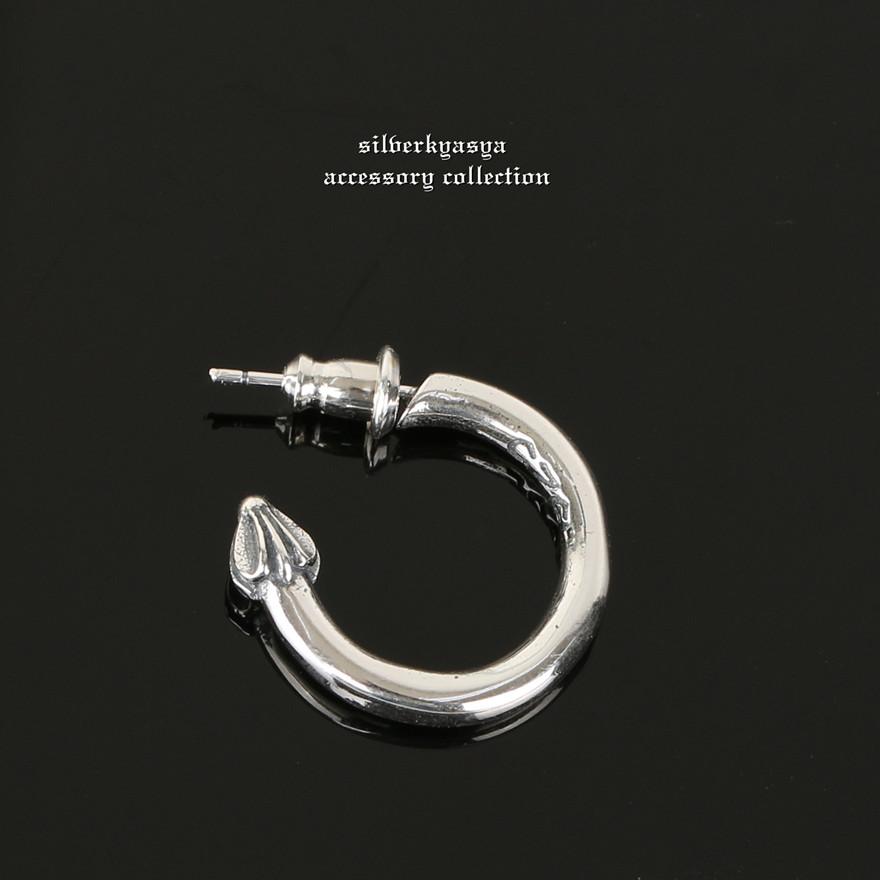 シルバー925 クロスフープピアス 925 銀 フープピアス クロス フープ
