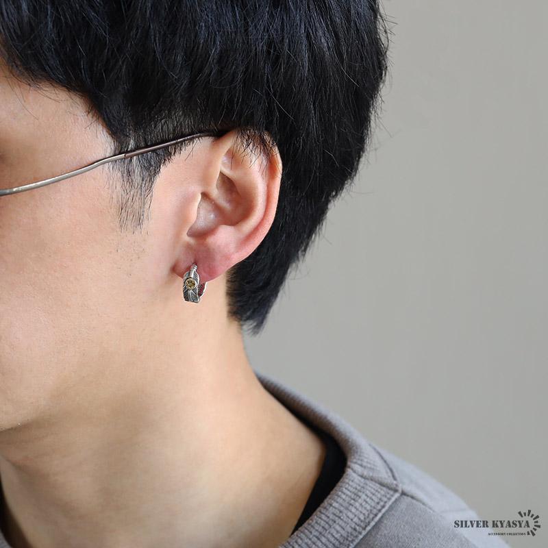 複数買いで最大300円OFFクーポン／シルバー925 フェザーピアス フープ