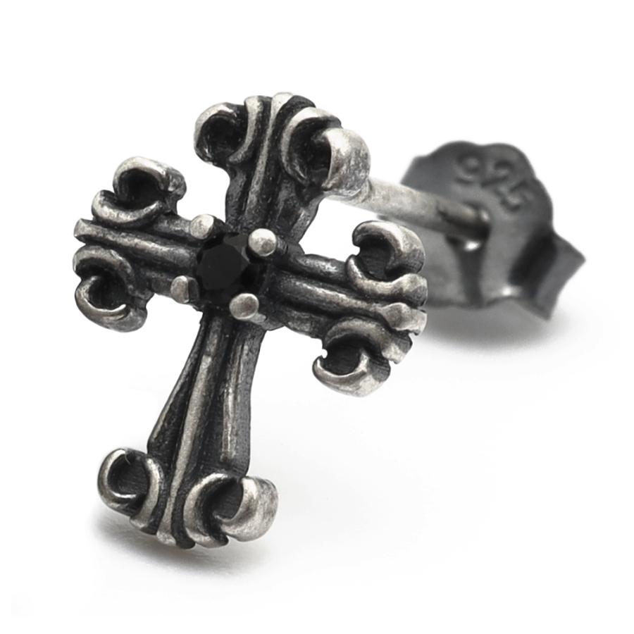 シルバー925 スタッドピアス メンズ シルバー ゴシッククロス
