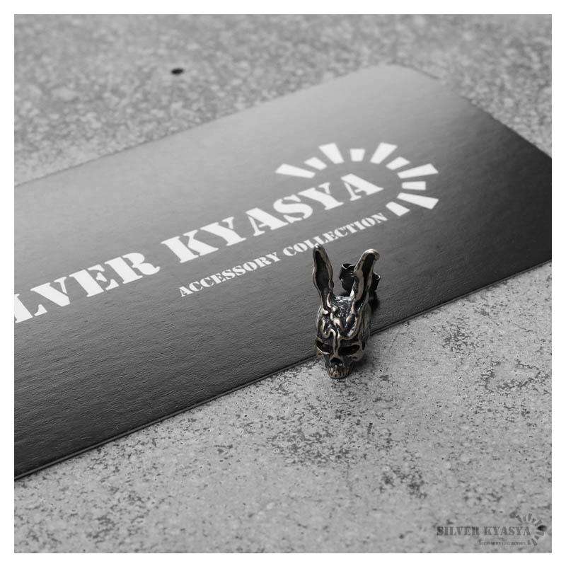 シルバー925 スタッドピアス メンズ シルバー ラビットスカルピアス