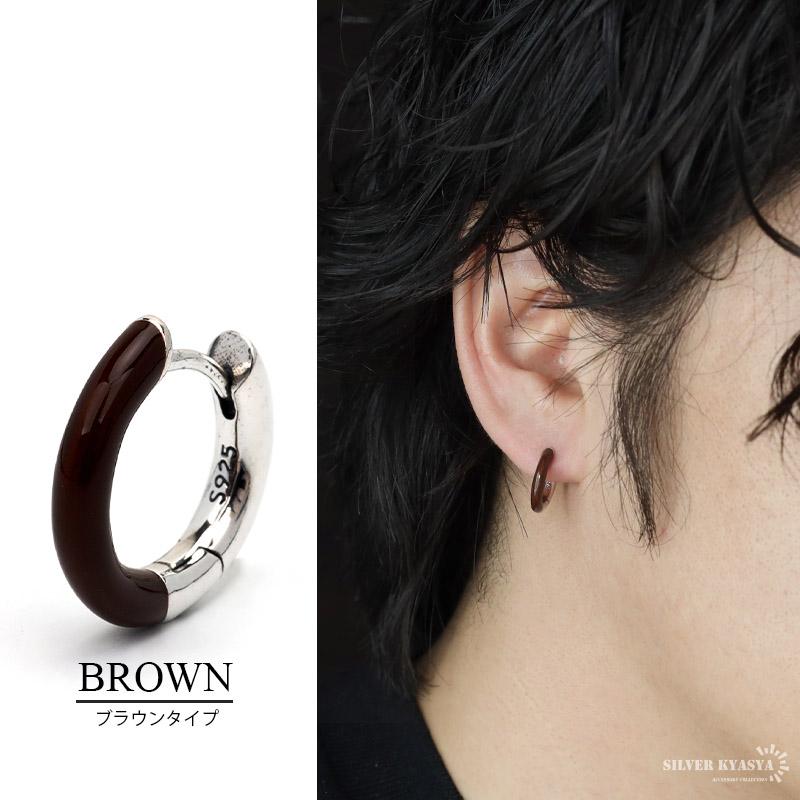 シルバー925 フープピアス メノウ 天然石 アゲート グリーン 緑