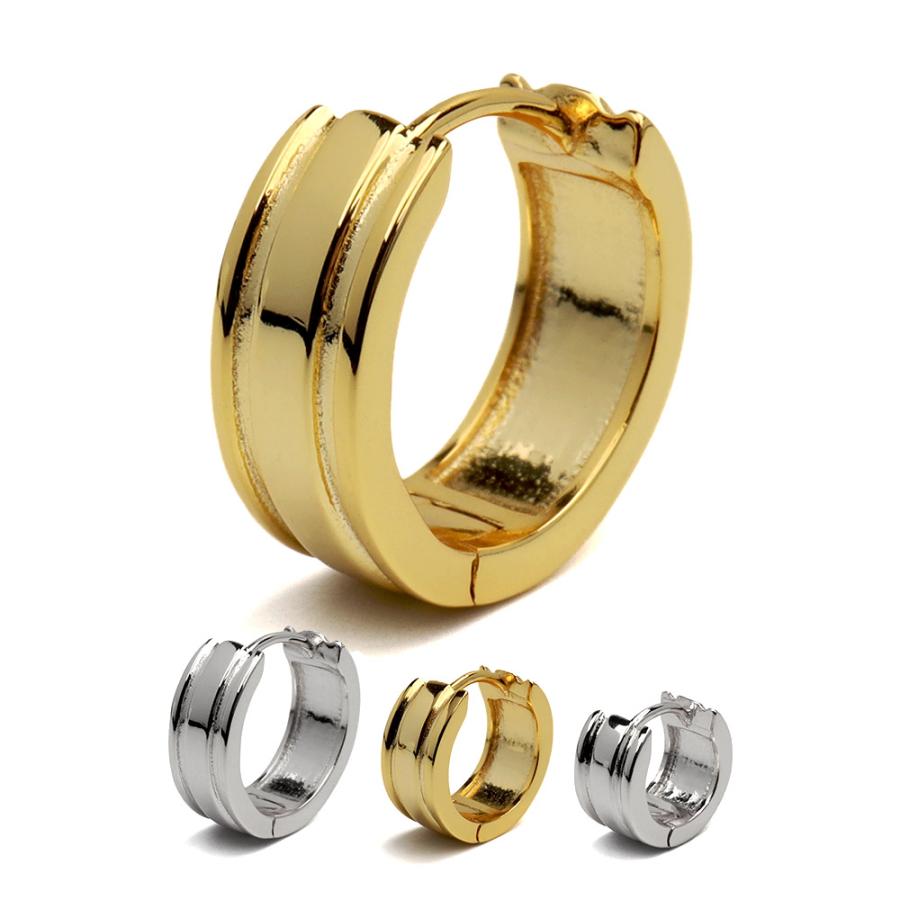 シルバー925 メンズ レディース ゴールド シルバー 18K GP 18金 フープ