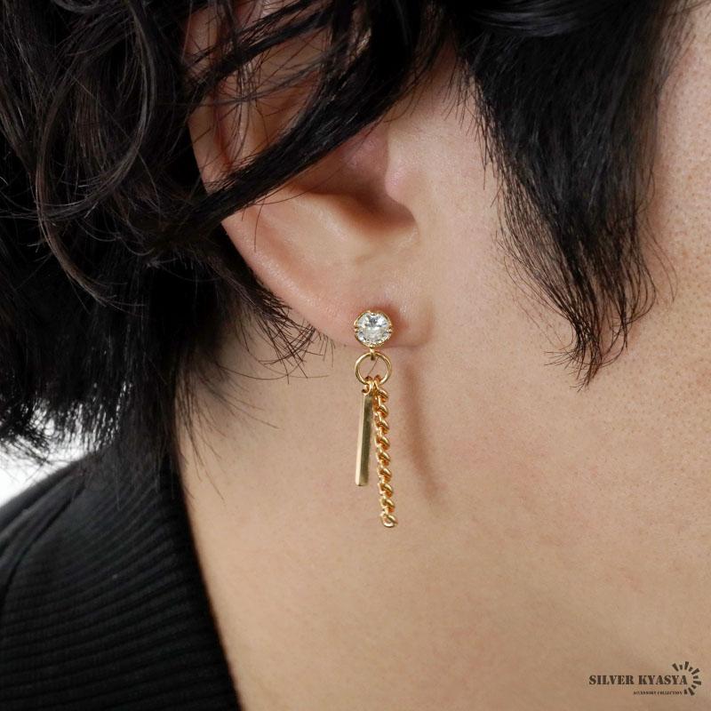 ゴールド スティック型ピアス❣️ 2個で10％OFF 3個で20％OFFクーポン／シルバー925 スティックピアス