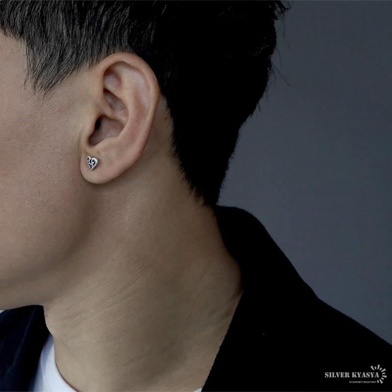 ネイティブ ハートピアス シルバー925 メンズ スタッドピアス ネイティブ ハートピアス シルバー925 メンズ スタッドピアス