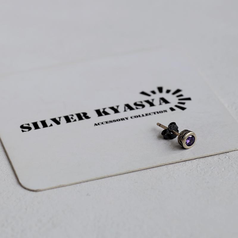 複数買いで最大30％OFFクーポン／アメジストピアス シルバー925 メンズ