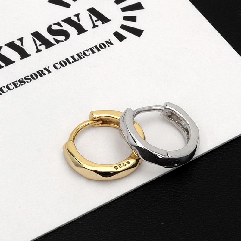 シルバー925 フープピアス ダイヤカット ゴールド gold silver 小ぶり