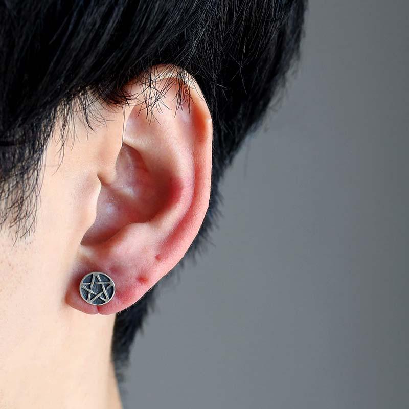 複数買いで最大30％OFFクーポン／シルバー925 五芒星ピアス スター