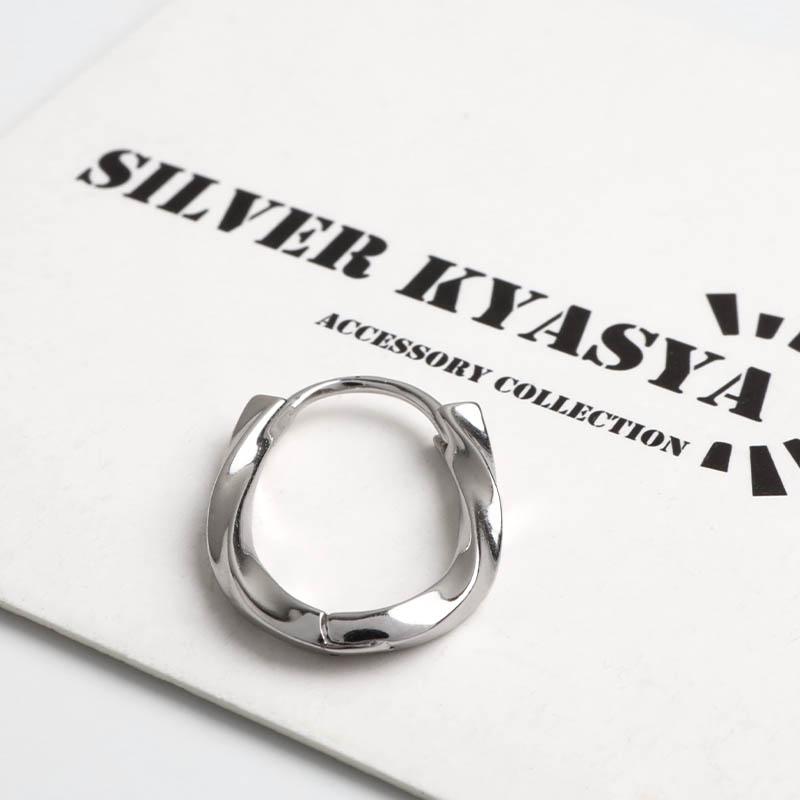 シルバー925 ツイストピアス ひねり フープピアス ニュアンスピアス