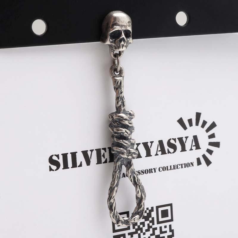 複数買いで最大30％OFFクーポン／シルバー925 スカルピアス ロープ