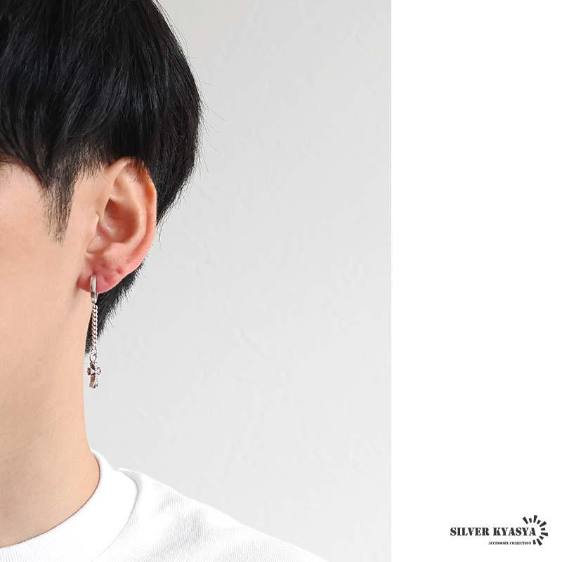 クーポンで10％OFF シルバー925 クロスピアス チェーンピアス ドロップ