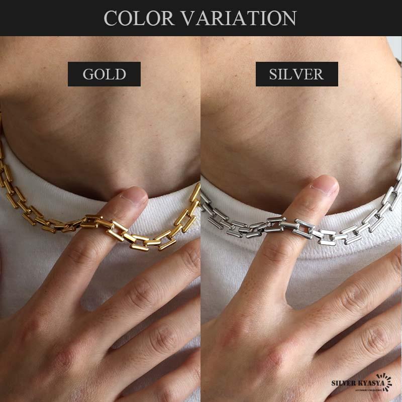 ステンレス チェーンネックレス メタルチェーンネックレス シンプル