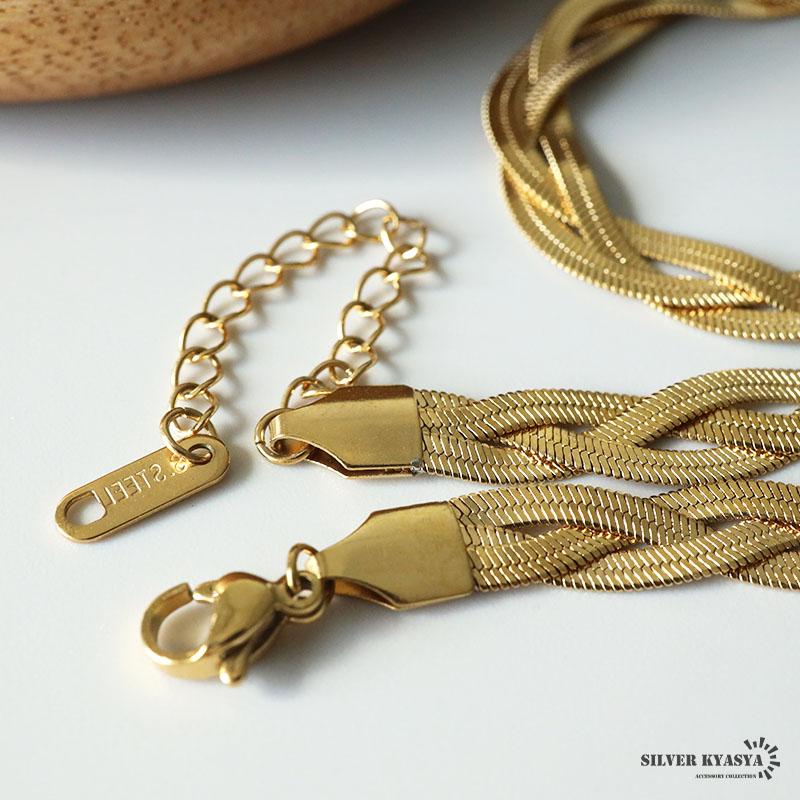 新品未使用 シルバー925 スネークチェーン 編み込みネックレス 45cm rubby_sc32-45