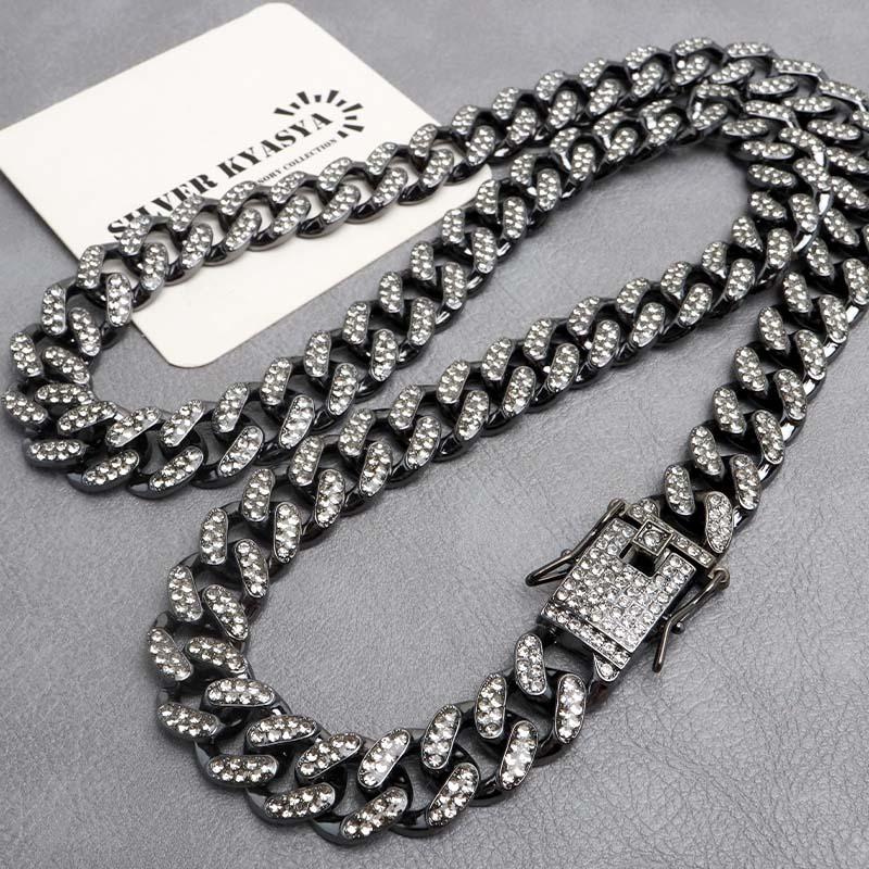 HIP HOP 喜平ネックレス ブラック 黒 メンズ ブリンブリンネックレス B系ファッション チェーンネックレス 珍しい マイアミキューバンリンク パヴェ HIP HOP 喜平ネックレス ブラック 黒 メンズ ブリンブリンネックレス B系ファッション チェーンネックレス 珍しい マイアミキューバンリンク パヴェ