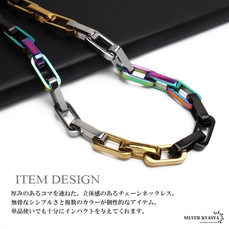 複数買いで最大300円OFFクーポン／ステンレス チェーンネックレス ご