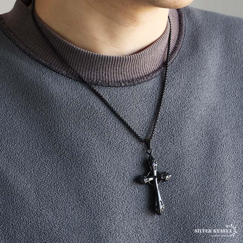 2個で10％OFF 3個で20％OFFクーポン／ステンレス クロスネックレス