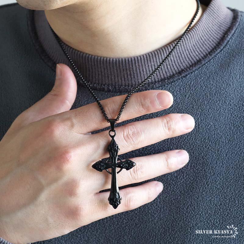 2個で10％OFF 3個で20％OFFクーポン／ステンレス クロスネックレス