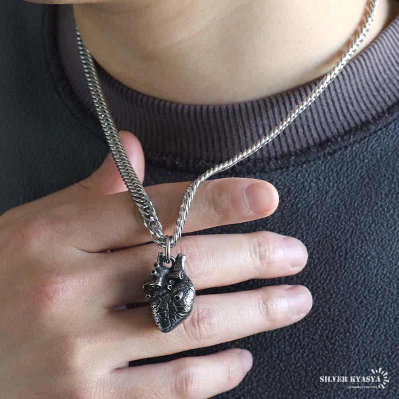 ステンレス ハートネックレス 心臓 ペンダントネックレス ごつめ