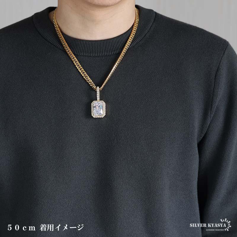 ステンレス ストーンネックレス ブリンブリン 大粒 ごつめネックレス