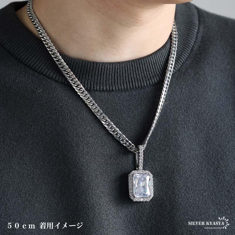 複数買いで最大300円OFFクーポン／ステンレス ストーンネックレス
