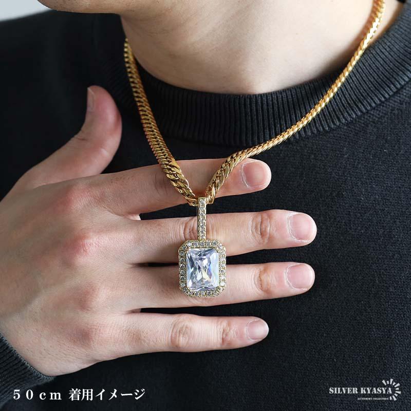 ステンレス ストーンネックレス ブリンブリン 大粒 ごつめネックレス