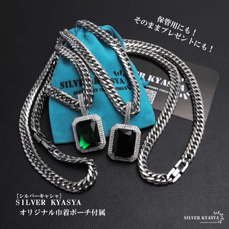 複数買いで最大300円OFFクーポン／ステンレス ストーンネックレス