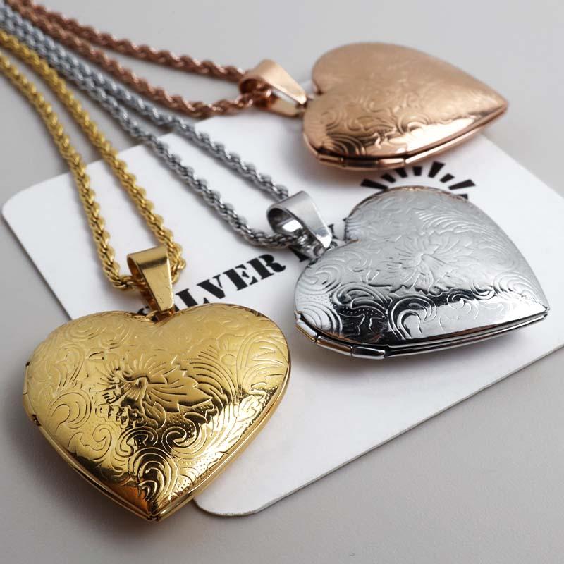 ステンレス ロケットネックレス ロケットペンダント ハートネックレス