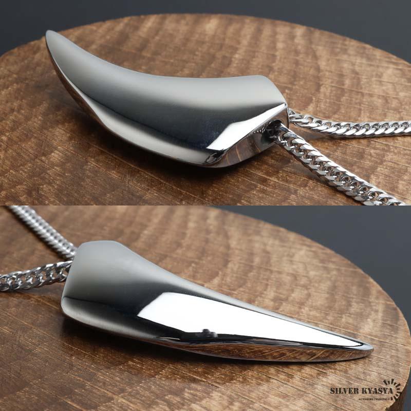 ステンレス ウルフファングネックレス 狼 牙 ペンダントネックレス